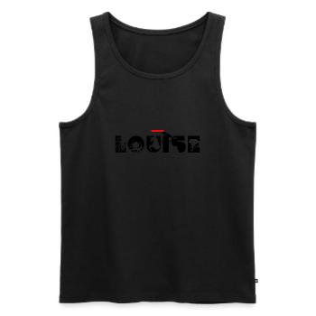Louise - Männer Premium Bio Tank Top - Schwarz - Vorne - AI Model Male 178 light (178cm)