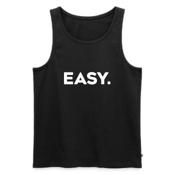 easy - einfach gelassen die Dinge angehen - Männer Premium Bio Tank Top - Schwarz - Vorne - Michal (187cm)