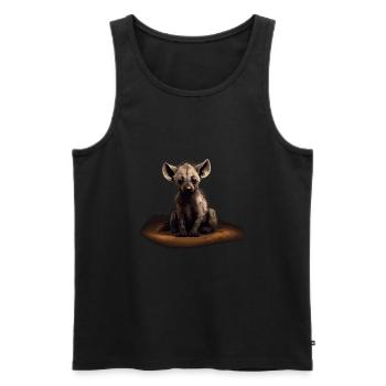 Baby Hyäne Wild Afrika Wildnis - Männer Premium Bio Tank Top - Schwarz - Vorne - AI Model Male 178 light (178cm)