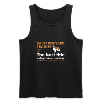 Saint Bernard Entraîneur Definiton - Débardeur bio Premium Homme - noir - Devant - Michal (187cm)