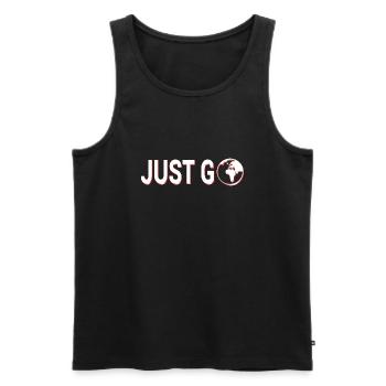 JUST G0! - Men's Premium Organic Tank Top - black - Front - Michal (187cm)