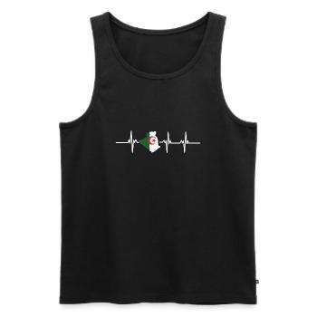 Heartbeat Algeria - Men's Premium Organic Tank Top - black - Front - Michal (187cm)