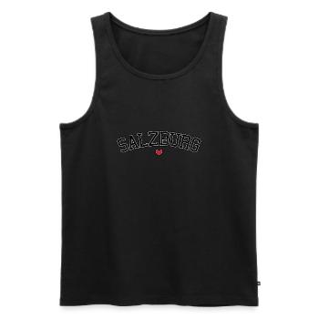 Salzburg Herz Schrift - Männer Premium Bio Tank Top - Schwarz - Vorne - Michal (187cm)