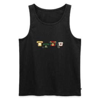 Vintage Retro Phone - Men's Premium Organic Tank Top - black - Front - AI Model Male 178 light (178cm)
