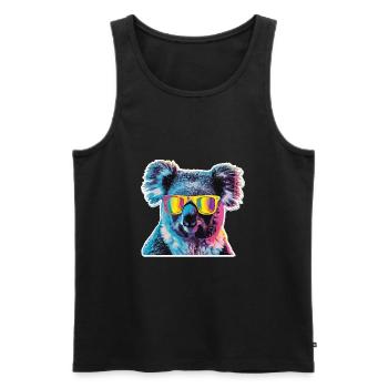 Streetart Funky Koala Urban Rap Street - Männer Premium Bio Tank Top - Schwarz - Vorne - Michal (187cm)