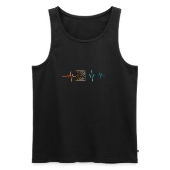 Retro-Herzschlag-Labyrinth - Männer Premium Bio Tank Top - Schwarz - Vorne - AI Model Male 178 light (178cm)