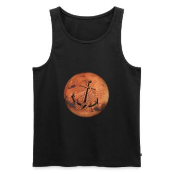 Crazy Mars - Ancre - Débardeur bio Premium Homme - noir - Devant - Michal (187cm)
