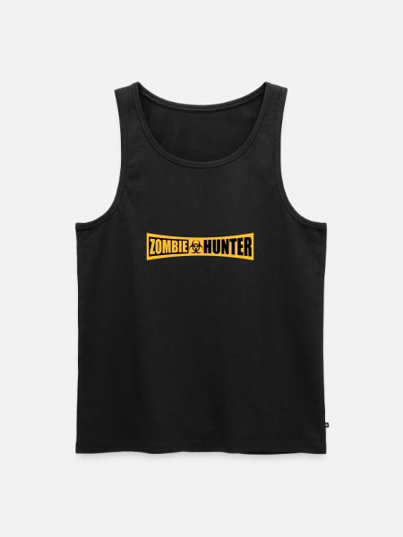 zombie hunter Halloween quote - Men's Premium Organic Tank Top - black