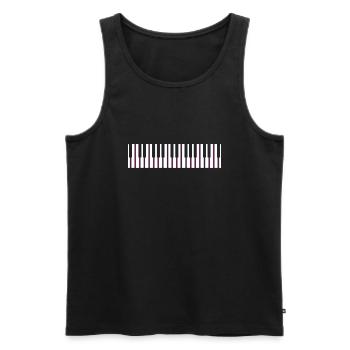 Piano à queue piano clavier musique - Débardeur bio Premium Homme - noir - Devant - Michal (187cm)