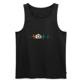 Heartbeat Camera - Men's Premium Organic Tank Top - black - Front - Michal (187cm)