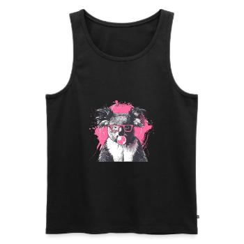 Koala mit Sonnenbrille Bubblegum für einen - Männer Premium Bio Tank Top - Schwarz - Vorne - AI Model Male 178 light (178cm)