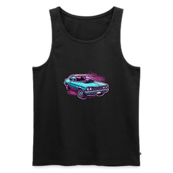 Auto / Fahrzeug / PKW / Mobil / Old Timer / fahren - Männer Premium Bio Tank Top - Schwarz - Vorne - AI Model Male 178 light (178cm)