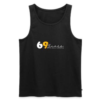 Vintage 1955 Drôle 69 ans Bday Hommes Femmes - Débardeur bio Premium Homme - noir - Devant - AI Model Male 178 light (178cm)