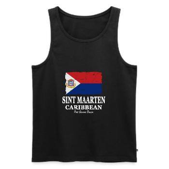 Flag of Sint Maarten - Sint Maarten flag - Men's Premium Organic Tank Top - black - Front - AI Model Male 178 light (178cm)