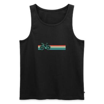 Fahrrad Vintage Retro - Männer Premium Bio Tank Top - Schwarz - Vorne - Michal (187cm)