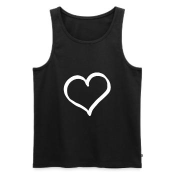 Cœur blanc Saint-Valentin - Débardeur bio Premium Homme - noir - Devant - Michal (187cm)