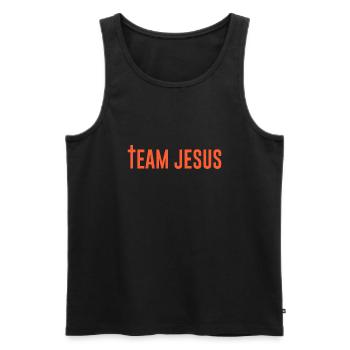 Équipe Jésus - Débardeur bio Premium Homme - noir - Devant - Michal (187cm)