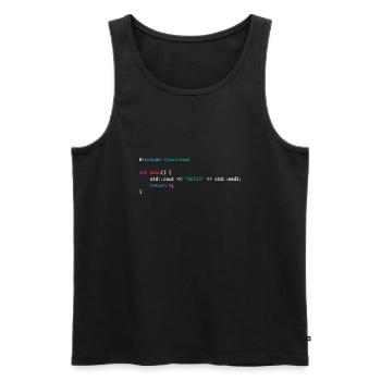 Développeur c web humour drôle - Débardeur bio Premium Homme - noir - Devant - AI Model Male 178 light (178cm)