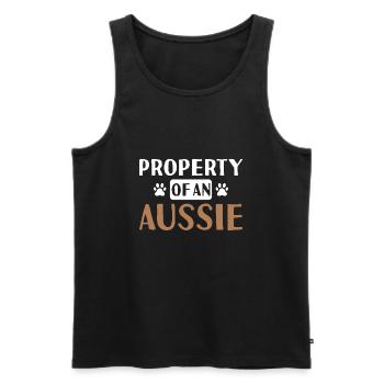 Dog Property Of A Aussie - Men's Premium Organic Tank Top - black - Front - Michal (187cm)