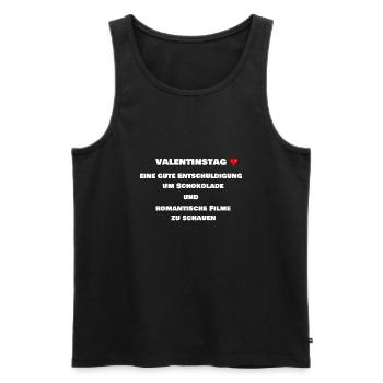 Valentine's Day / Chocolate / Romantic Movies - Men's Premium Organic Tank Top - black - Front - AI Model Male 178 light (178cm)
