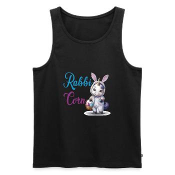 Niedliches Rabbicorn Einhorn Ostern für Kinder - Männer Premium Bio Tank Top - Schwarz - Vorne - Michal (187cm)