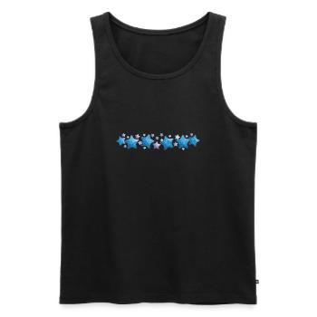 Blaue Sterne - Männer Premium Bio Tank Top - Schwarz - Vorne - AI Model Male 178 light (178cm)