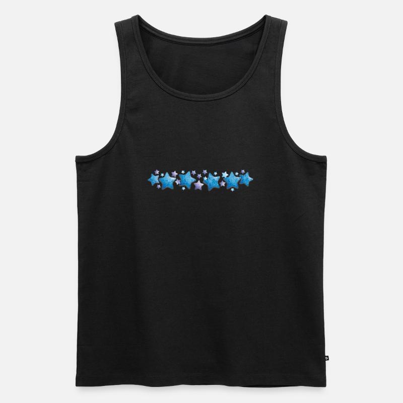 Blaue Sterne - Männer Premium Bio Tank Top - Schwarz