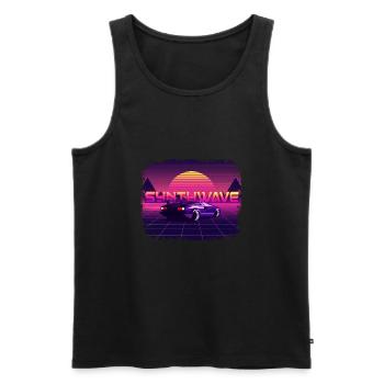 80‘s Synthwave Car Design 🎹🚘 - Männer Premium Bio Tank Top - Schwarz - Vorne - AI Model Male 178 light (178cm)