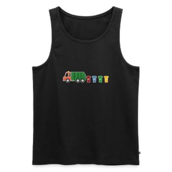 Müllwagen Müllabfuhr Recycling Tonnen I Geschenk - Männer Premium Bio Tank Top - Schwarz - Vorne - AI Model Male 178 light (178cm)