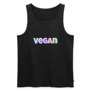 Pastel végétalien - Débardeur bio Premium Homme - noir - Devant - AI Model Male 178 light (178cm)
