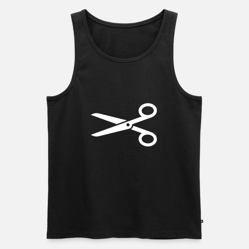 Schere - Männer Premium Bio Tank Top - Schwarz