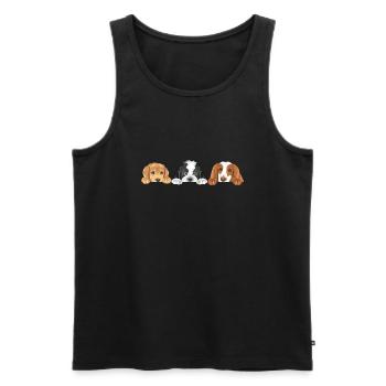 Süße Hunde sind beste Freunde - Männer Premium Bio Tank Top - Schwarz - Vorne - Michal (187cm)