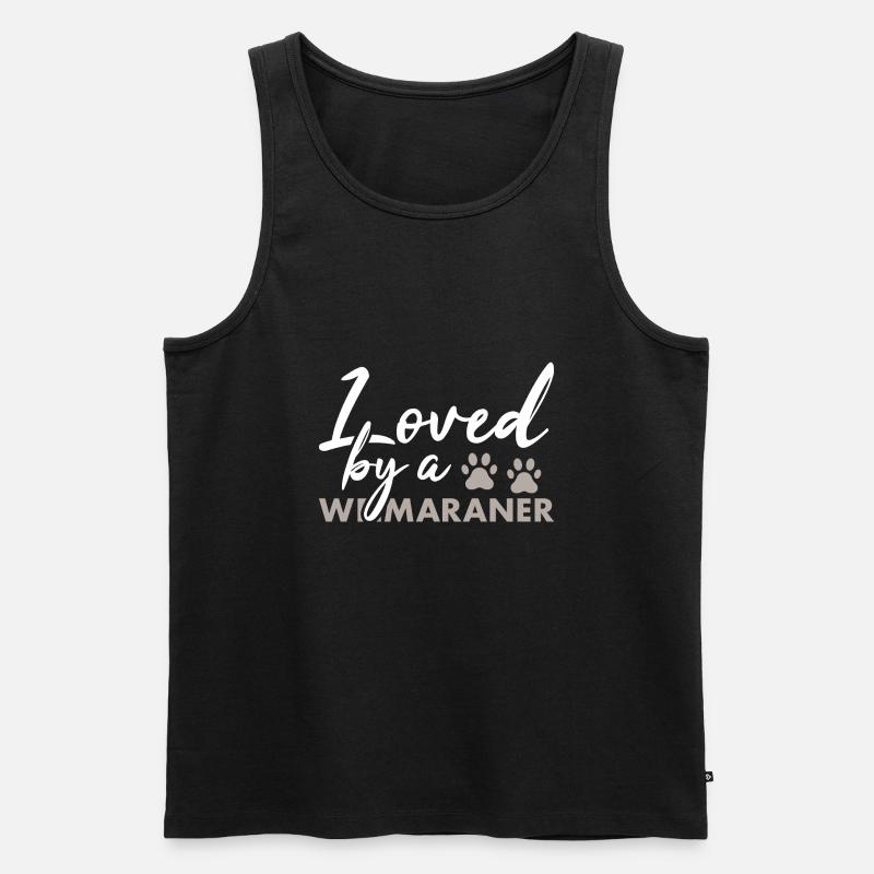 Loved By A Weimaraner - Männer Premium Bio Tank Top - Schwarz