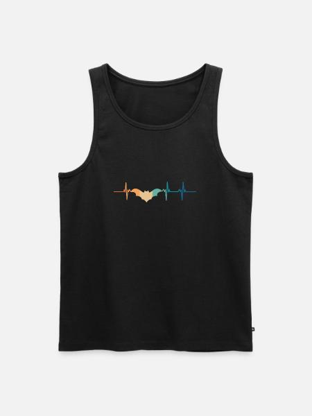 Bat heartbeat - Men's Premium Organic Tank Top - black