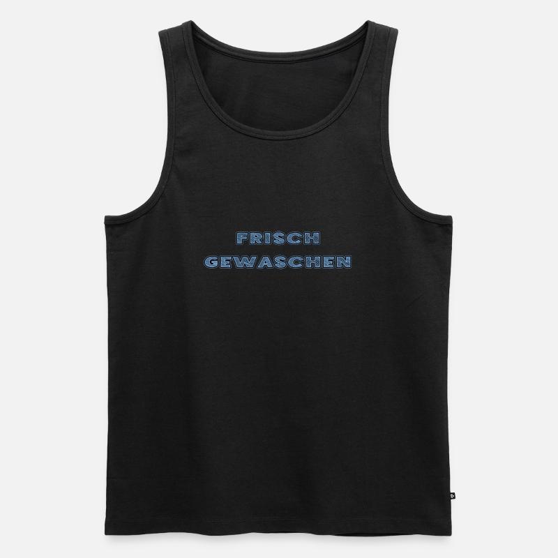 frisch gewaschen - Statement ohne Erklärung - Männer Premium Bio Tank Top - Schwarz