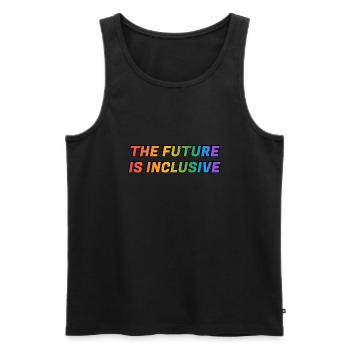 The Future Is Inclusive Gay Pride - Men's Premium Organic Tank Top - black - Front - AI Model Male 178 light (178cm)