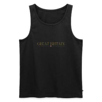 J’aime la Grande-Bretagne Royaume-Uni, T-shirt Style Design - Débardeur bio Premium Homme - noir - Devant - Michal (187cm)