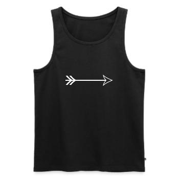 Pfeil 2 - Männer Premium Bio Tank Top - Schwarz - Vorne - Michal (187cm)