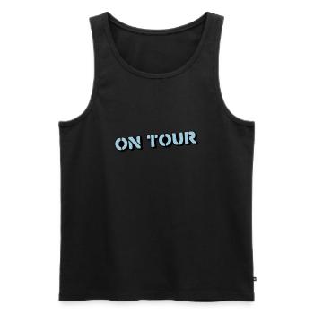 on tour - Männer Premium Bio Tank Top - Schwarz - Vorne - AI Model Male 178 light (178cm)