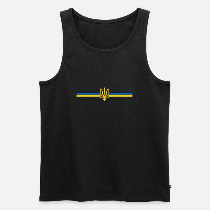 Ukraine - Männer Premium Bio Tank Top - Schwarz