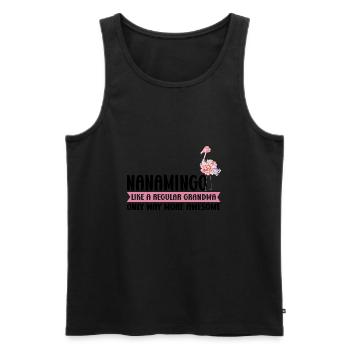 Oma Flamingo Faultier Mama Oma Geschenk - Männer Premium Bio Tank Top - Schwarz - Vorne - AI Model Male 178 light (178cm)