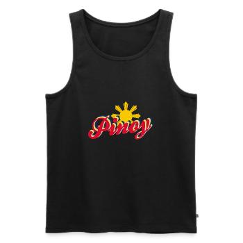 Philippines - Pinoy - Men's Premium Organic Tank Top - black - Front - AI Model Male 178 light (178cm)