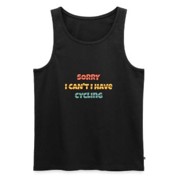 T shirt Sorry I can't i have cycling - Débardeur bio Premium Homme - noir - Devant - AI Model Male 178 light (178cm)