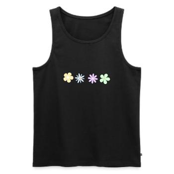 Fleurs minimalistes - Débardeur bio Premium Homme - noir - Devant - Michal (187cm)