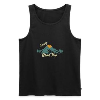 Family Road Trip | Vacation Travel - Men's Premium Organic Tank Top - black - Front - AI Model Male 178 light (178cm)