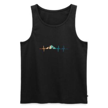 battement de cœur montagne - Débardeur bio Premium Homme - noir - Devant - AI Model Male 178 light (178cm)