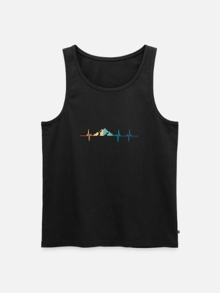 Mountain heartbeat - Men's Premium Organic Tank Top - black