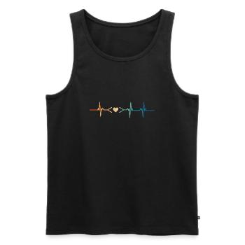 Heartbeat Coding Love - Men's Premium Organic Tank Top - black - Front - AI Model Male 178 light (178cm)