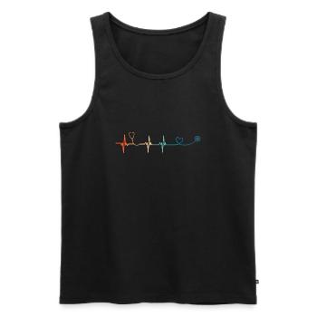 Heartbeat Stethoscope - Men's Premium Organic Tank Top - black - Front - Michal (187cm)