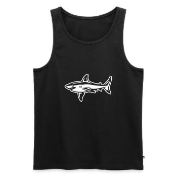Requin - Débardeur bio Premium Homme - noir - Devant - Michal (187cm)